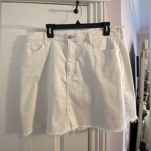 White jean skirt